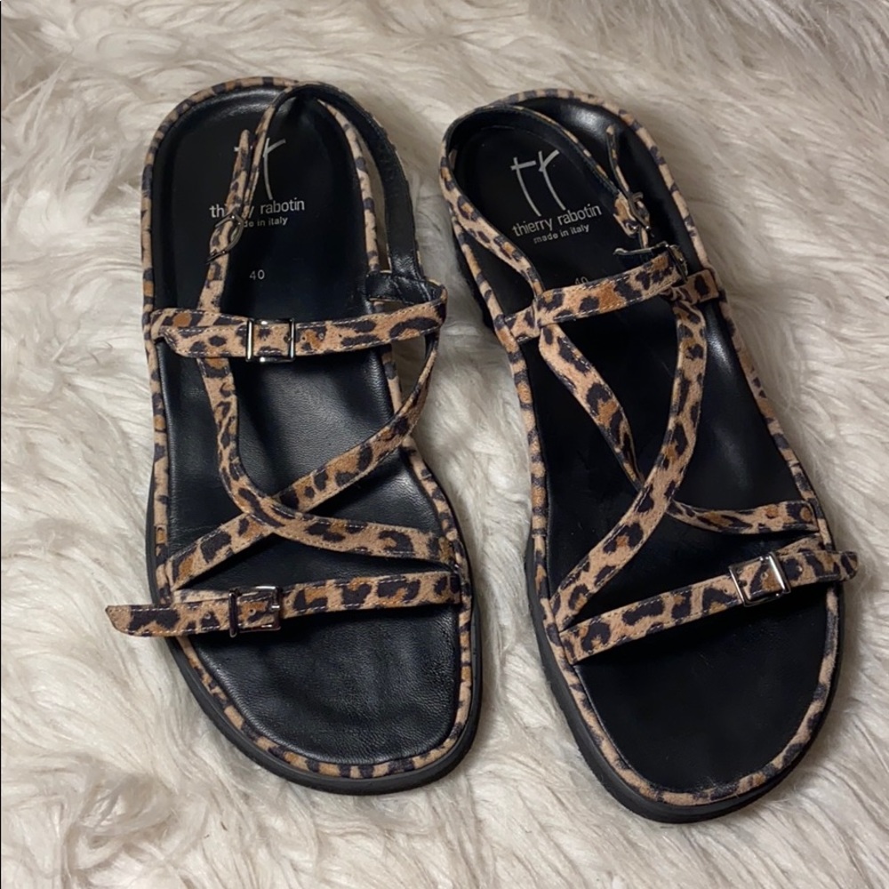 RARE nwot Thierry rabotin leopard print sandals_2
